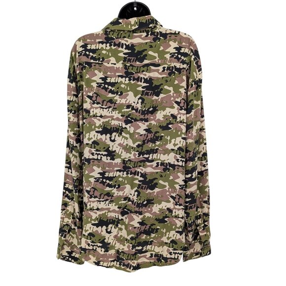 Skims Camo Oversized Button Up Shirt Women Size M Streetwear Gorpcore Military - Picture 2 of 11